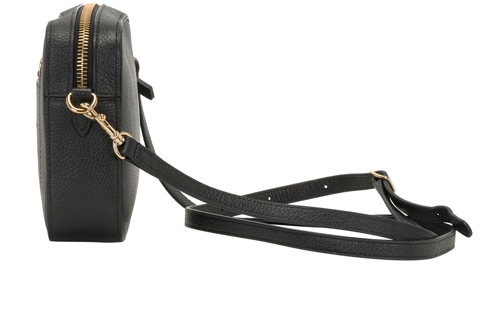 Small Camera Bag, &pound;395, Handbags, Black, Leather, Bottom view